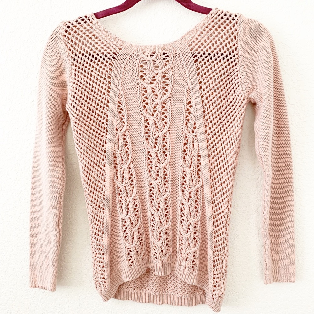 Pink Crochet Sweater